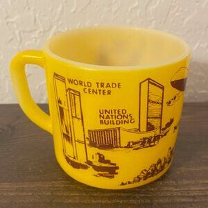 Vintage New York City Federal glass coffee mug cup excellent condition